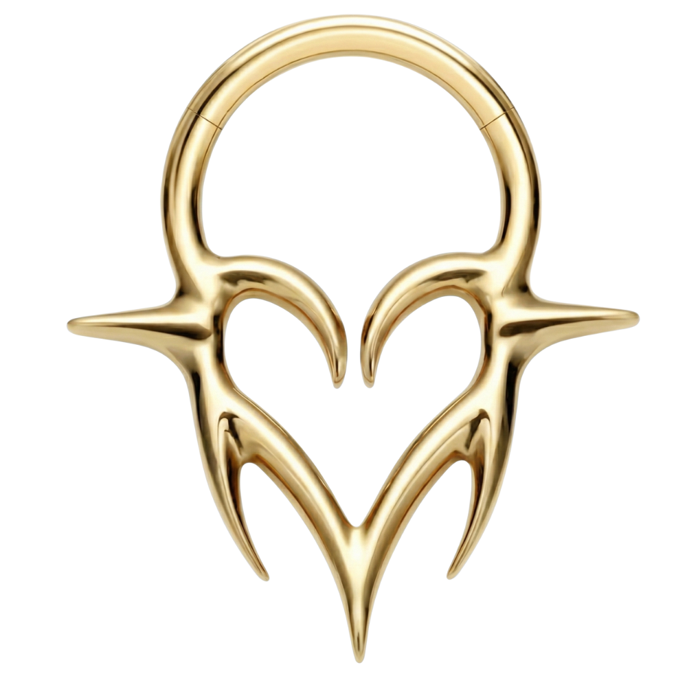Clicker segmenté en titane - Coeur avec pointes