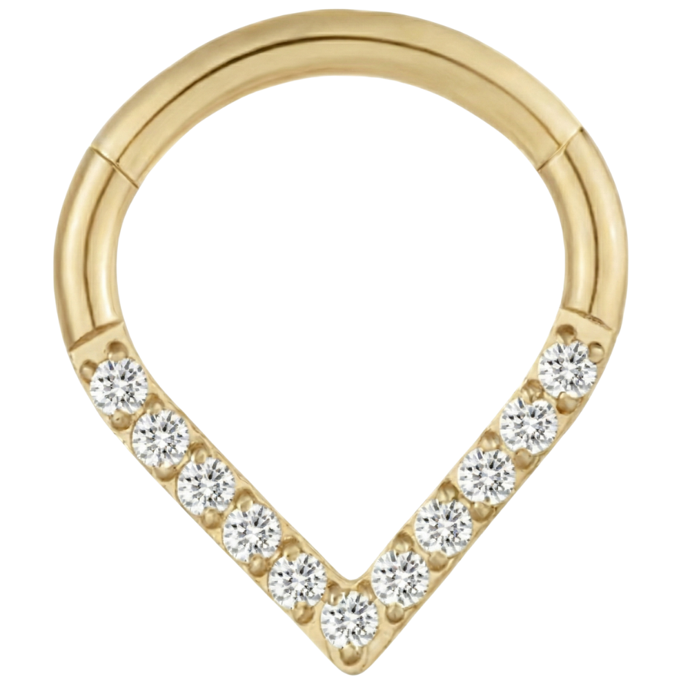 Clicker Segmenté Titane Avec Zircons - Larme - Piercing Planet