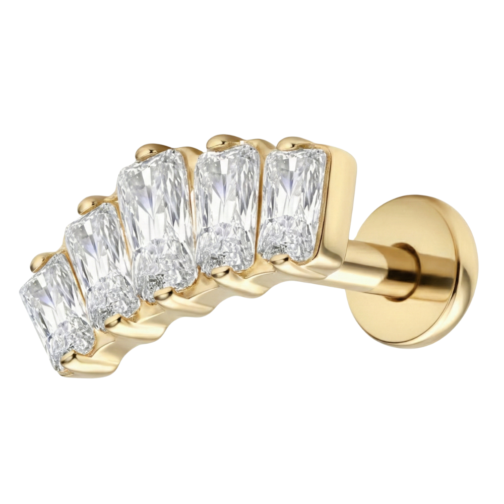 Labret Décoratif En Titane - Arc Avec Zircons