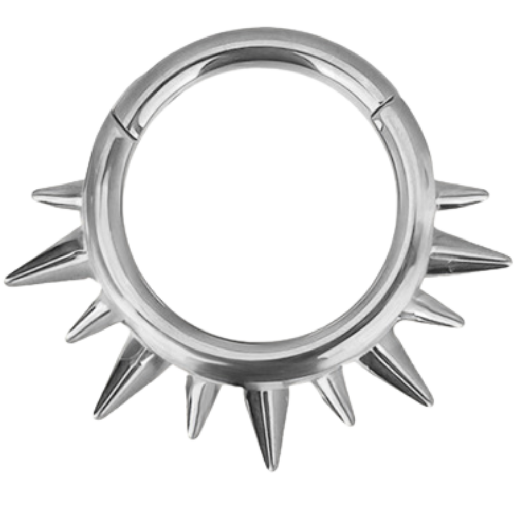 Titanium Segmented Clicker with Spikes - Circle