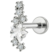 Decorative Titanium Labret - With Cubic Zirconia and Star