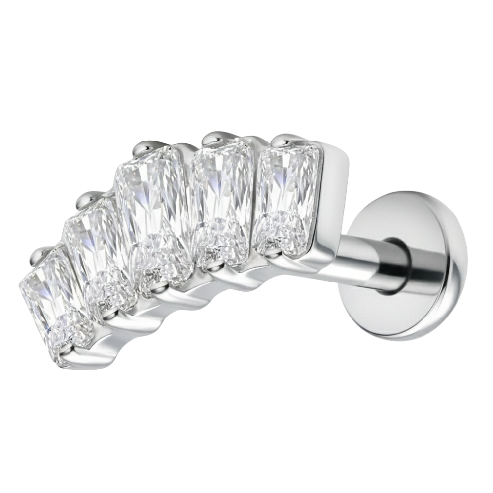 Labret Décoratif En Titane - Arc Avec Zircons
