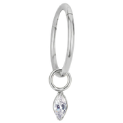 Titanium Segmented Clicker with Cubic Zirconia Pendant – Ring