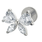 Labret Décoratif En Titane - Noeud Avec Zircon Cubique