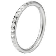 Titanium Clicker Segmented Diamond Cut Squares - Circles