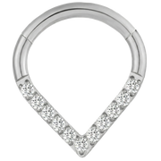 Clicker Segmenté Titane Avec Zircons - Larme - Piercing Planet