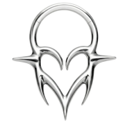 Clicker segmenté en titane - Coeur avec pointes