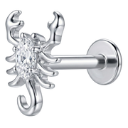 Titanium Decorative Labret - Scorpion with Cubic Zirconia