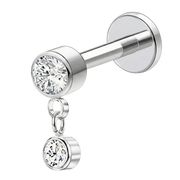 Labret Décoratif en Titane - Avec Pendentif et Zircons Cubiques