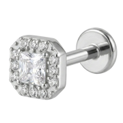 Labret Décoratif En Titane - Carré Avec Zircons