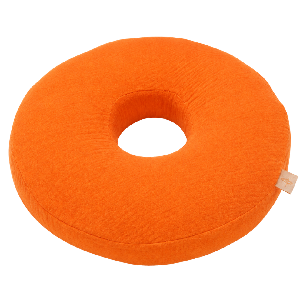 Oreiller Piercing Donut en Mousseline - Blanc Crémeux