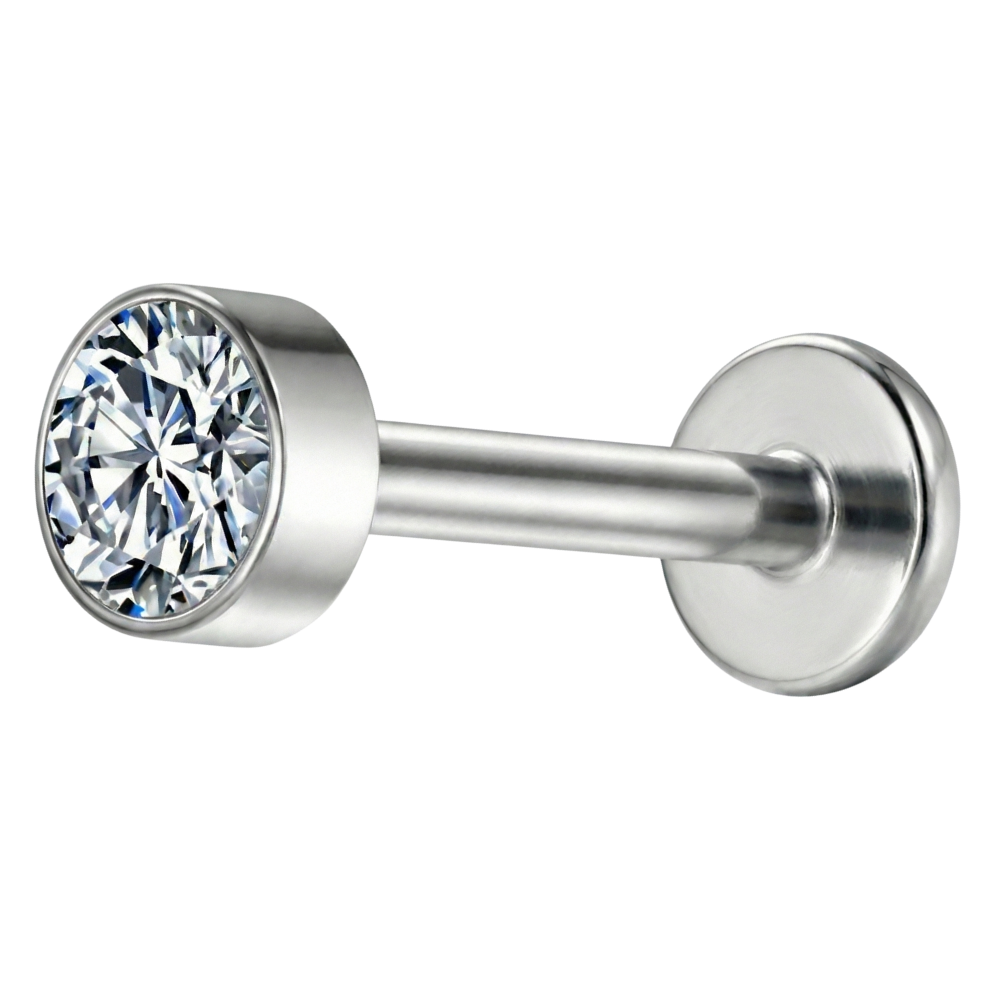 Labret Décoratif en Titane - Avec Zircone Cubique