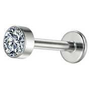 Decorative Titanium Labret - With Cubic Zirconia
