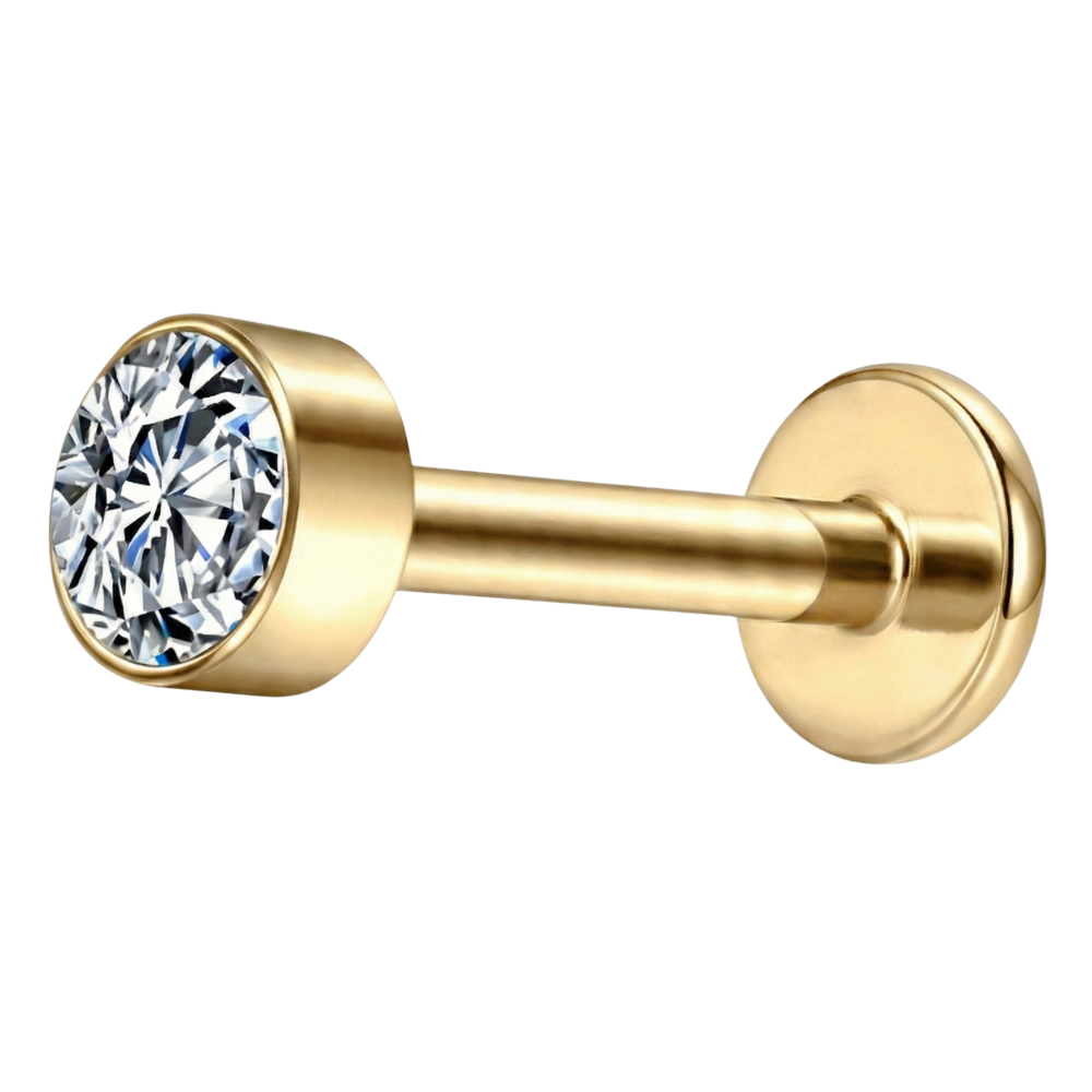 Labret Décoratif en Titane - Avec Zircone Cubique