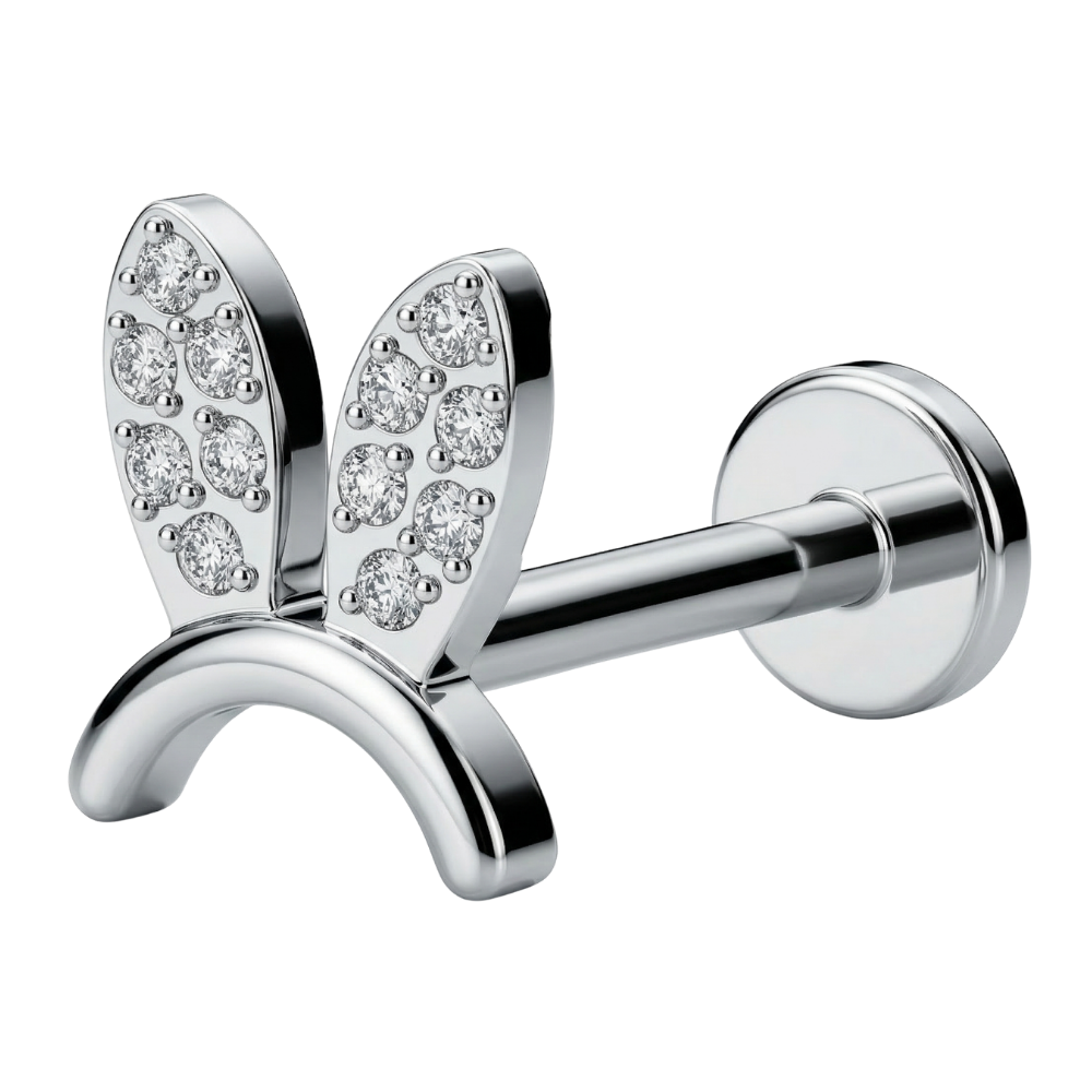Labret Décoratif en Titane - Lapin avec Zircons