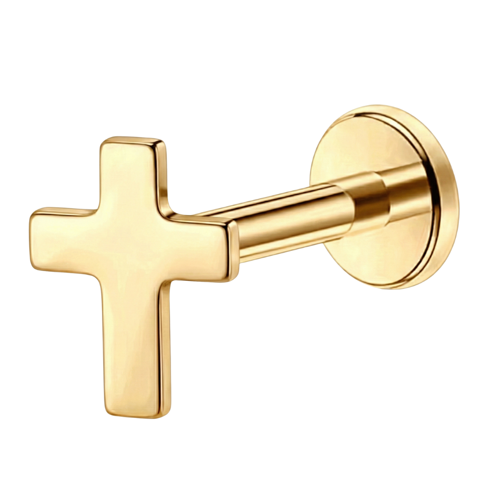 Titanium Labret - Cross