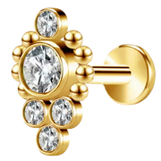 Decorative Titanium Labret - Cascade with Cubic Zirconias and Balls