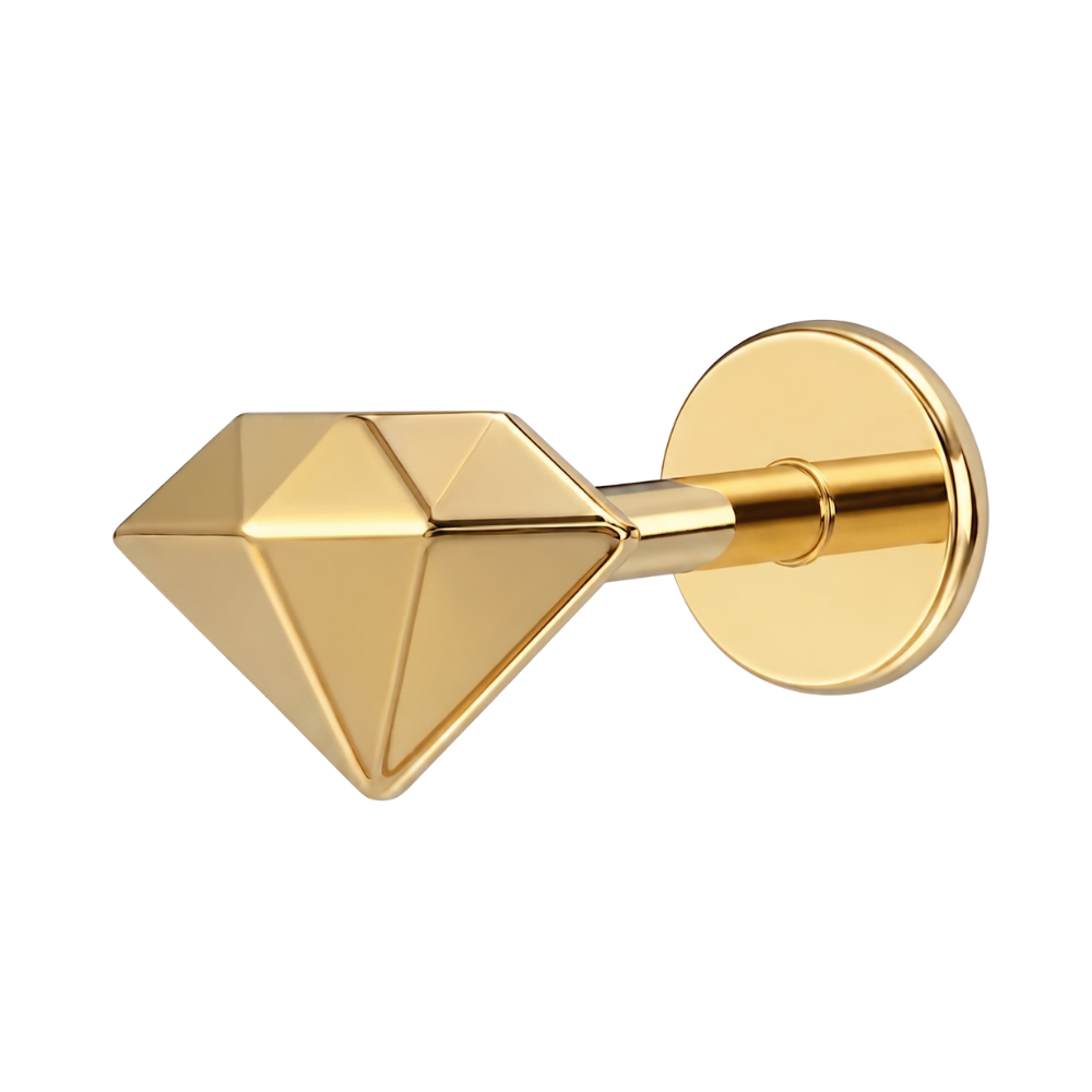 Titanium Decorative Labret - Geometric Diamond