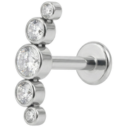Titanium Decorative Labret - Arch With Five Cubic Zirconias
