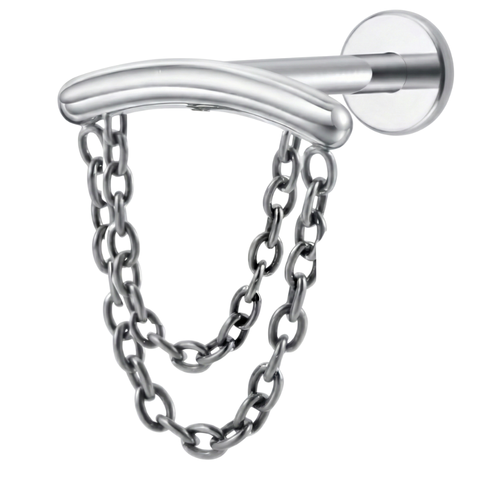 Labret Décoratif Titane - Noeud Avec Chaînes