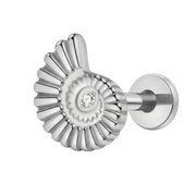 Titanium Decorative Labret - Shell with Cubic Zirconia