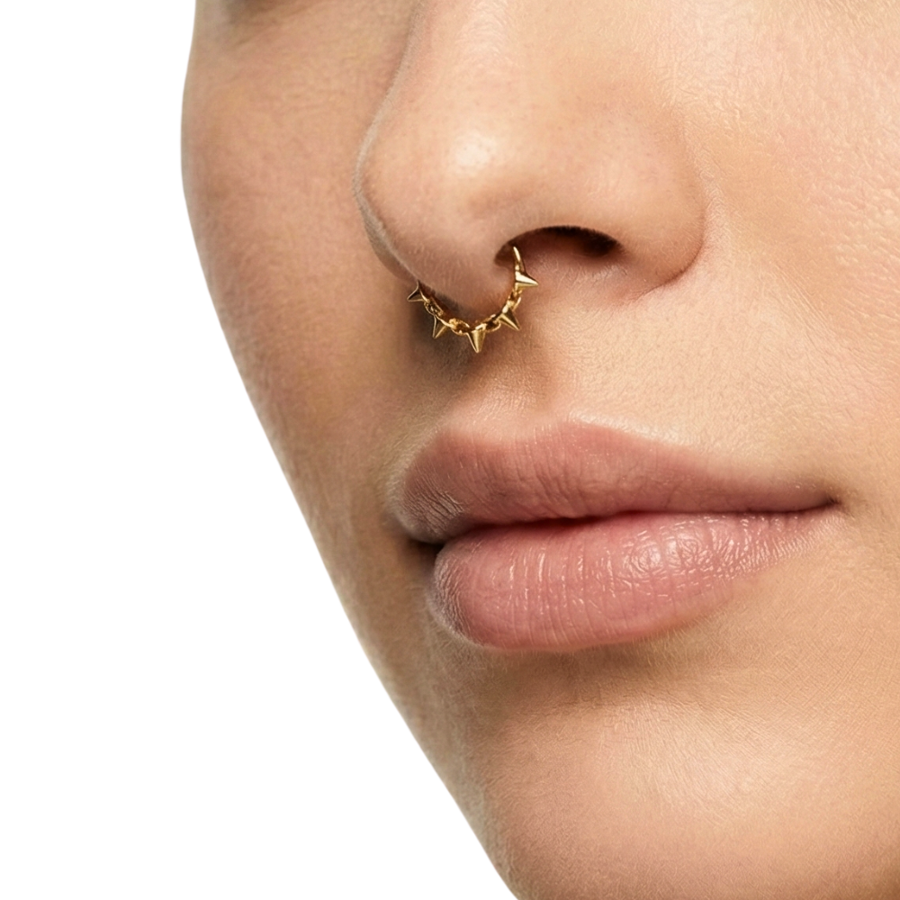 Titanium Segmented Clicker With Thorns - Circle - Piercing Planet