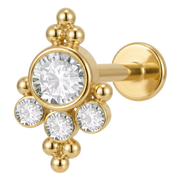 Labret Décoratif Titane - Boules et Strass