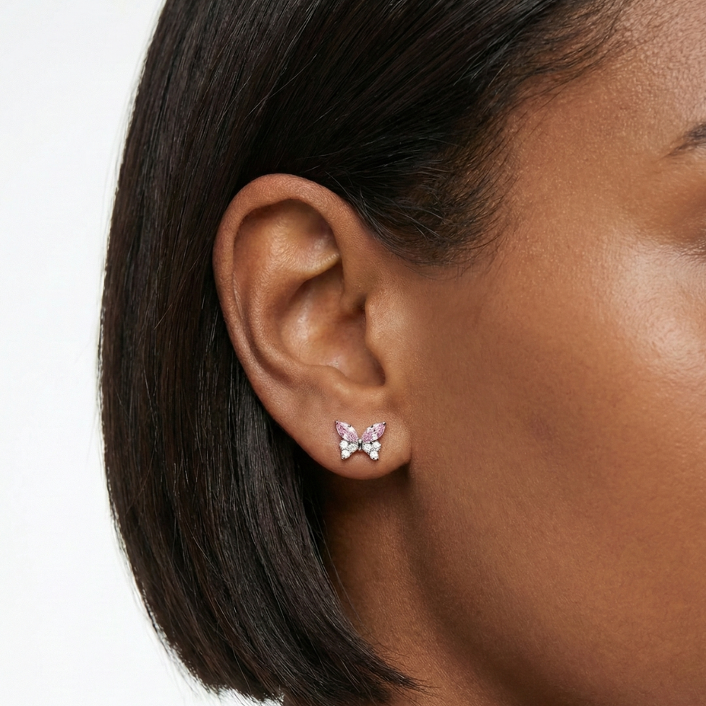 Labret Décoratif En Titane - Papillon Avec Zircons