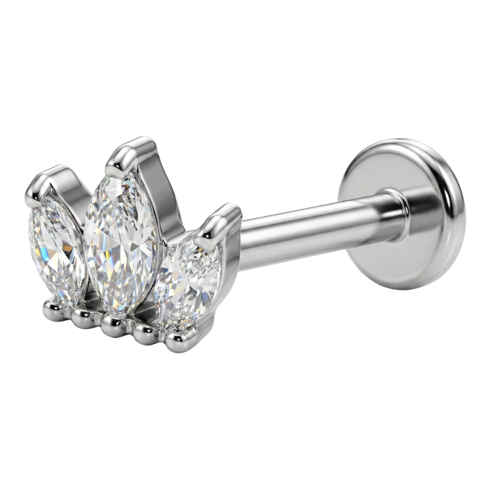 Labret Décoratif En Titane - Couronne Avec Zircons