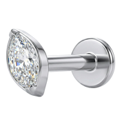 Titanium Decorative Labret - Oval with Cubic Zirconia