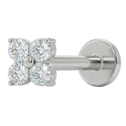 Labret Décoratif en Titane - Quatre Zircons