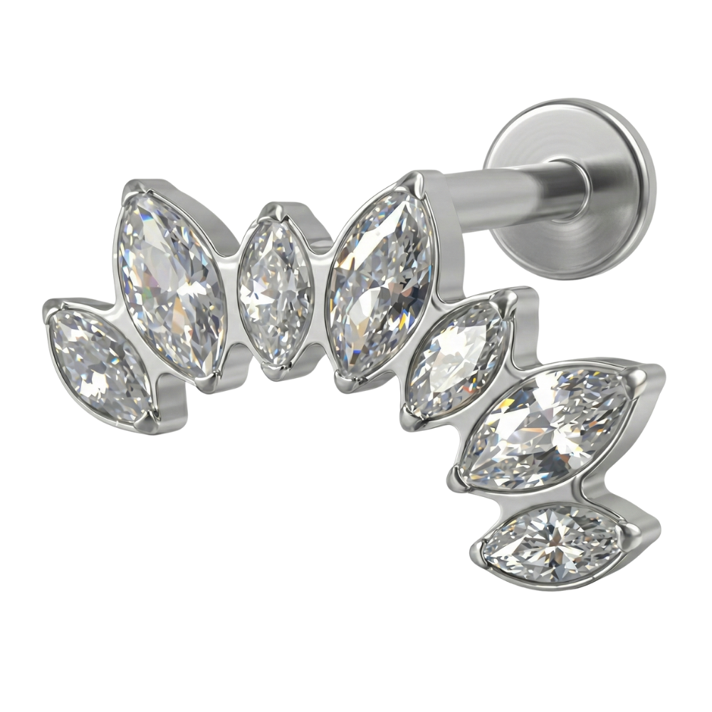 Titanium Decorative Labret - Arch with Cubic Zirconia