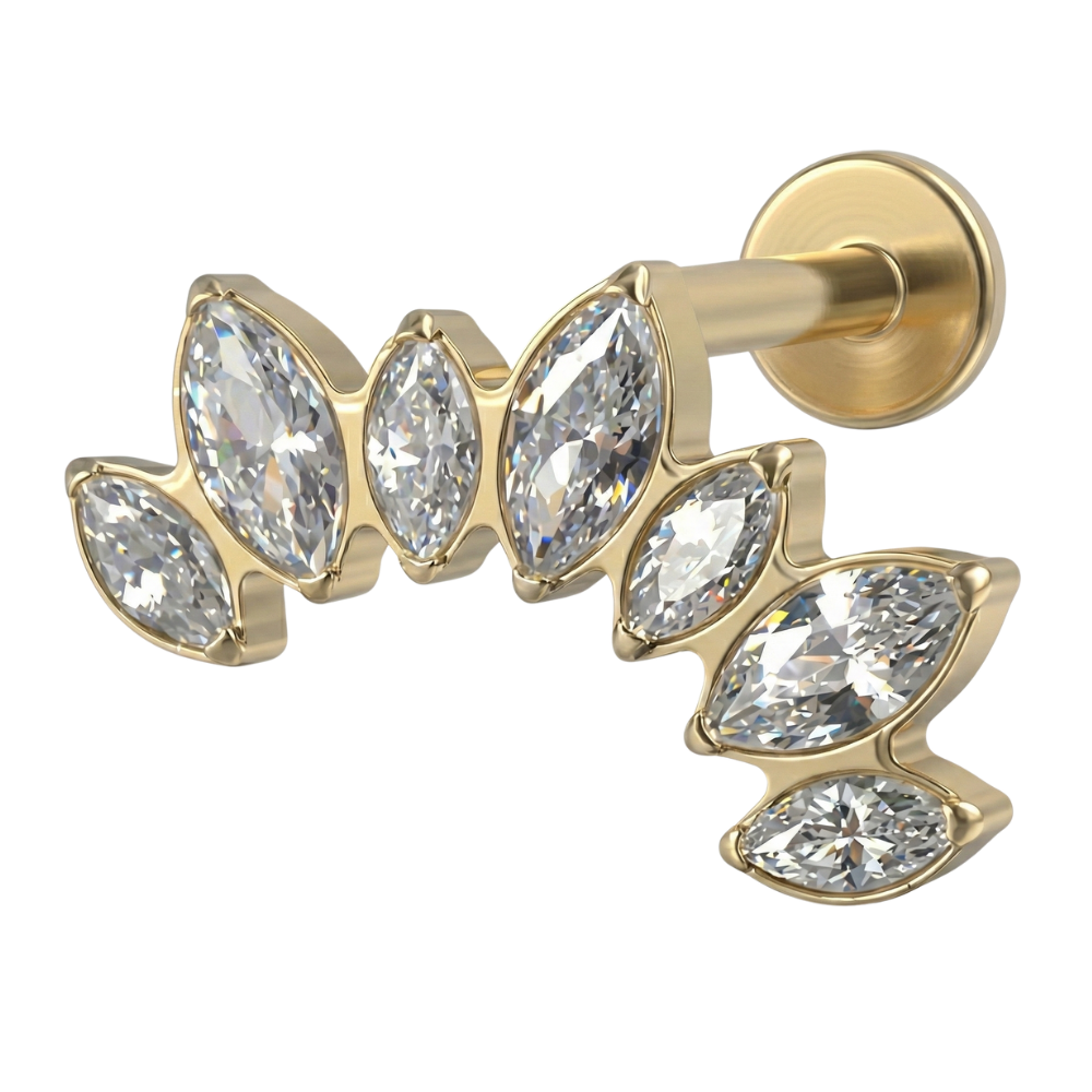 Titanium Decorative Labret - Arch with Cubic Zirconia