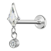 Labret Décoratif En Titane - Diamant Avec Pendentif Et Zircon Cubique
