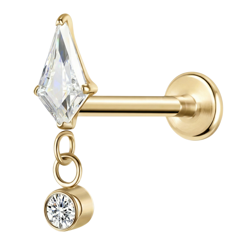 Labret Décoratif En Titane - Diamant Avec Pendentif Et Zircon Cubique