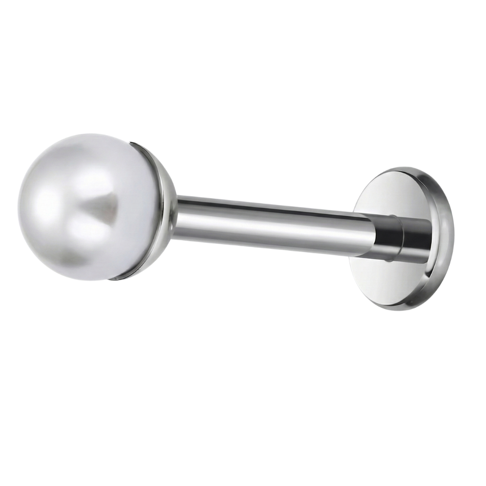 Decorative Titanium Labret - With Pearl