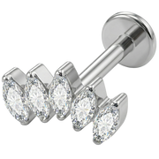 Labret Décoratif en Titane - Rang de Zircons Cubiques