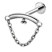 Labret Décoratif Titane - Noeud Avec Chaîne