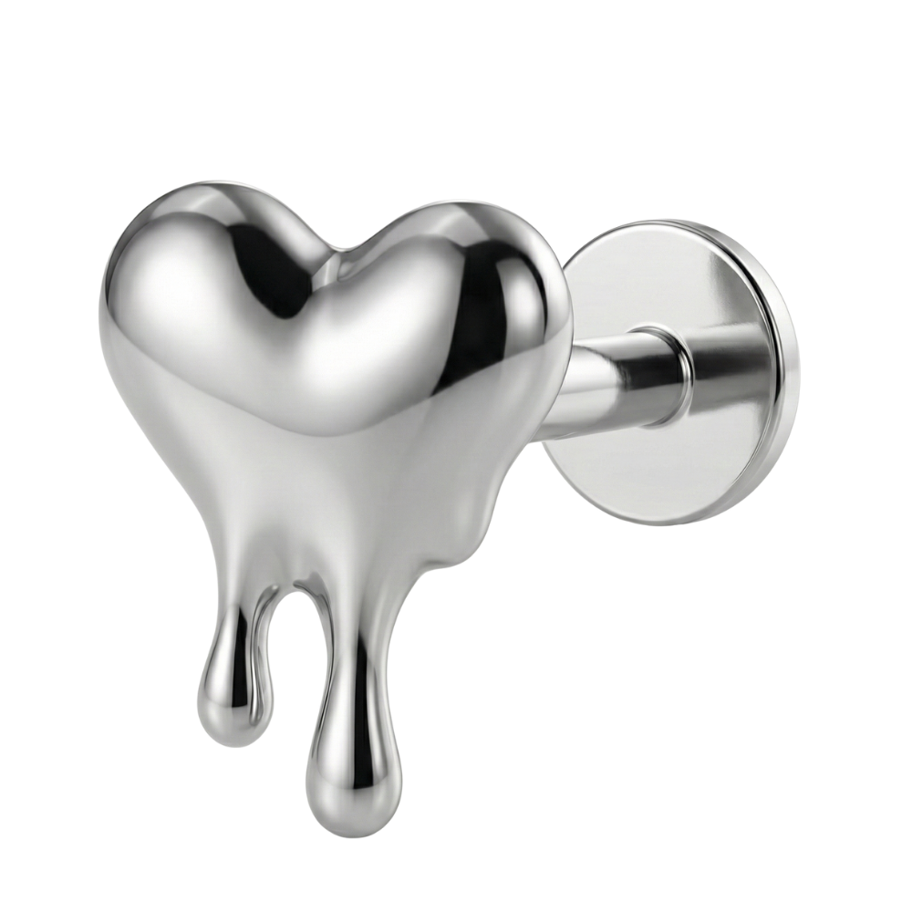 Titanium Decorative Labret - Melting Heart