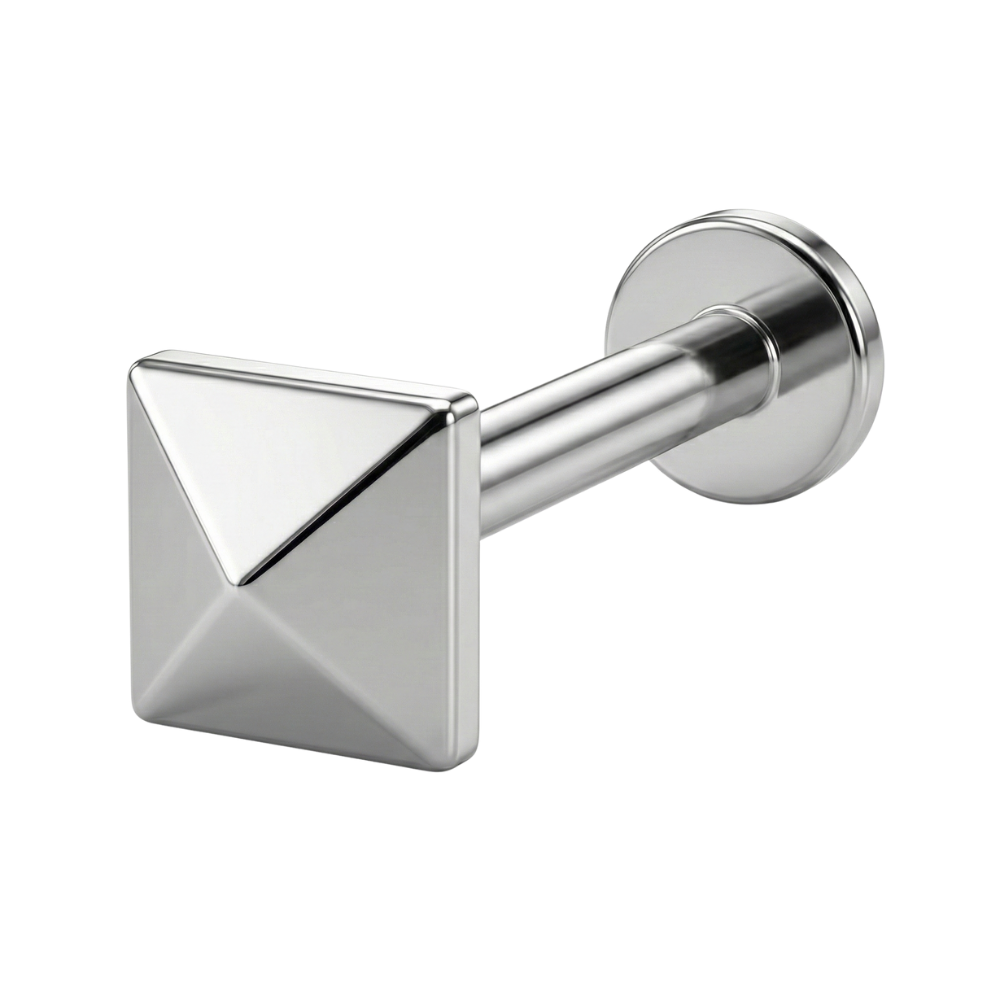 Labret Décoratif en Titane - Carré