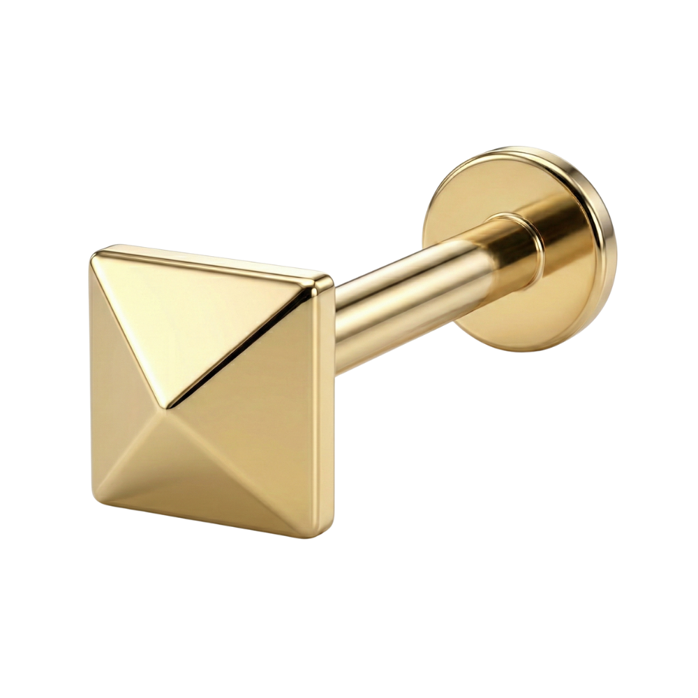 Labret Décoratif en Titane - Carré