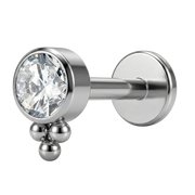 Labret Décoratif Titane - Zircone Cubique Avec Trois Boules