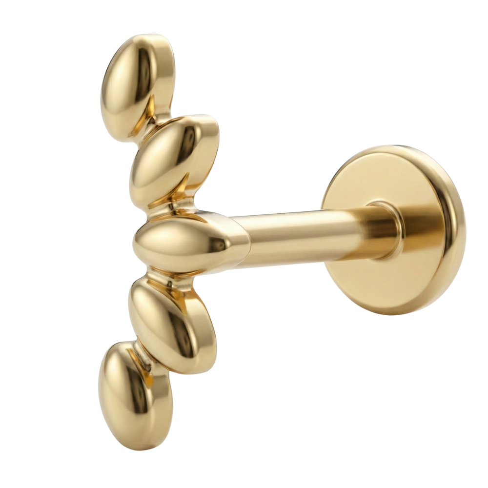 Titanium Decorative Labret - Leaves