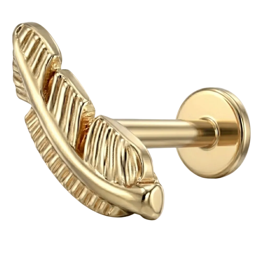 Titanium Decorative Labret - Feather