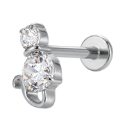 Titanium Decorative Labret - Cat with Cubic Zirconia