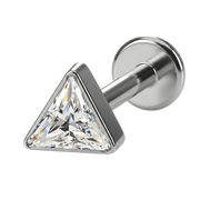 Titanium Decorative Labret - Triangle with Cubic Zirconia