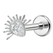 Labret Décoratif Titane - Zircone Cubique Avec Rayons