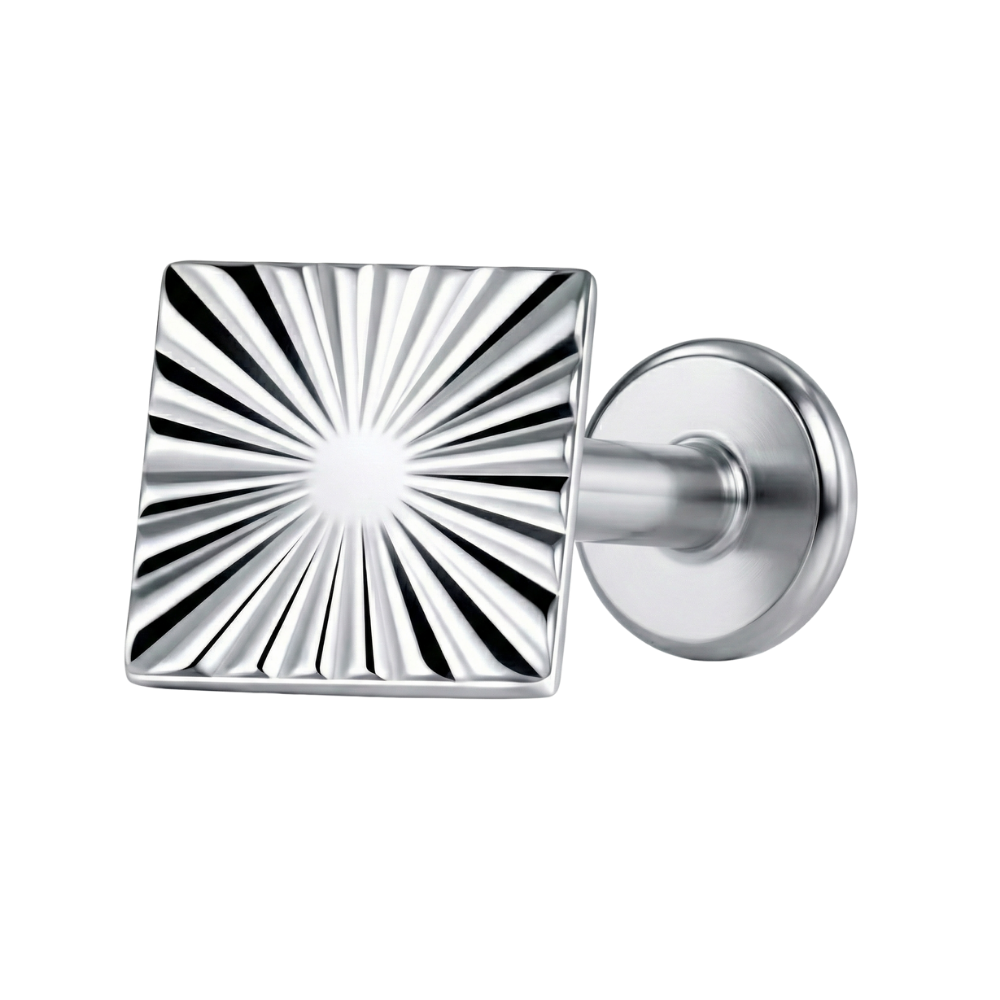 Titanium Decorative Labret - Structural Square