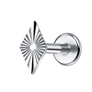 Labret Décoratif en Titane - Losange Structuré