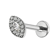 Titanium Decorative Labret - Eye With Zircons